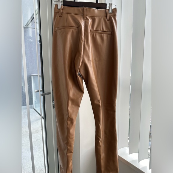 Abercrombie & Fitch Curve Love Vegan Leather Split-Hem Pants - Picture 2 of 2